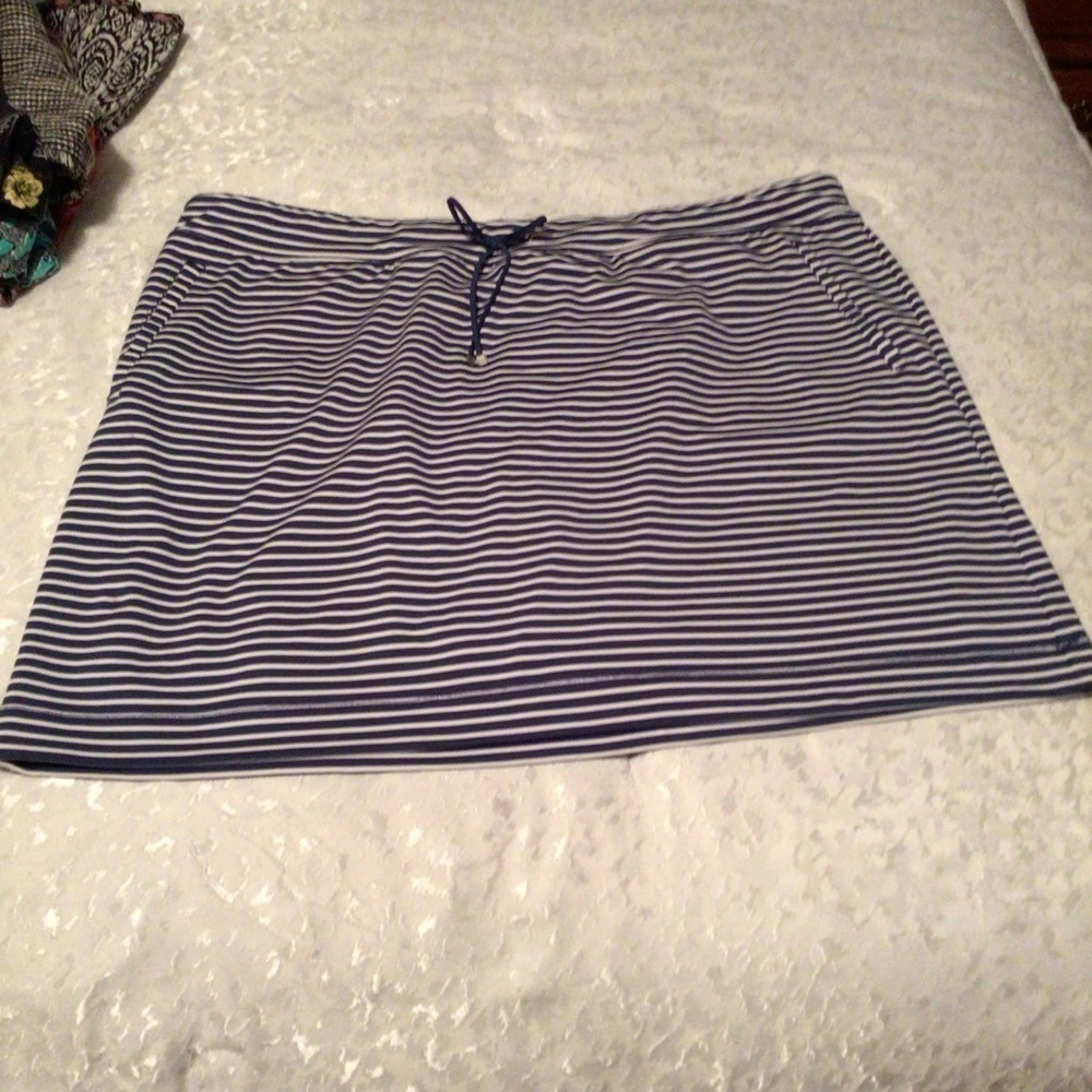 Chicos Blue and white Striped Skort